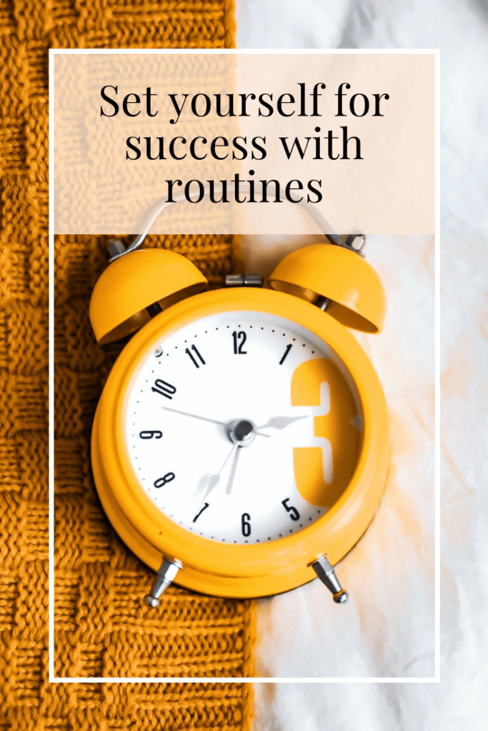 title image of a clock to represent having routines