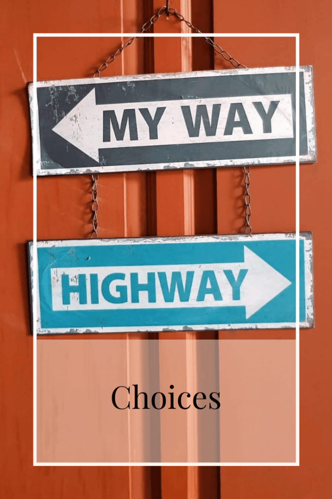 Title image - door with sign saying my way pointing left, sign saying highway pointing right